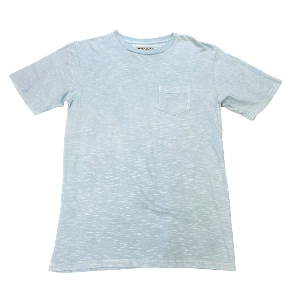 Mountain Khakis Short Sleeve Pocket T-Shirt Men's Size M Light Blue Slub Knit